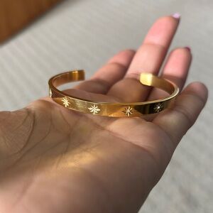 Gold Minimalist Cuff Bracelet with Polished Finish
